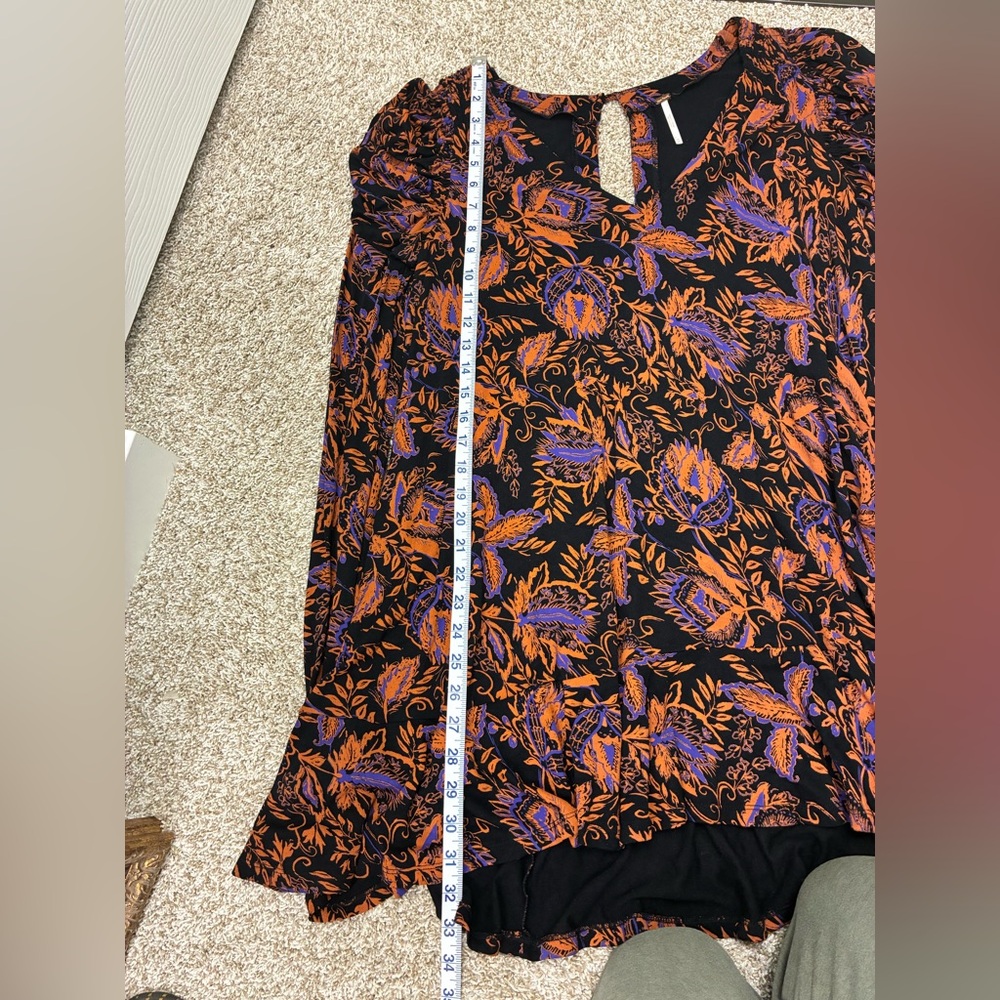 Free People Orange and Purple/blue Floral Tunic - Picture 11 of 12